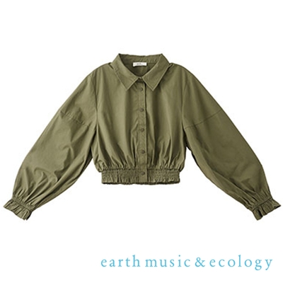 earth music  打攬短版開襟襯衫