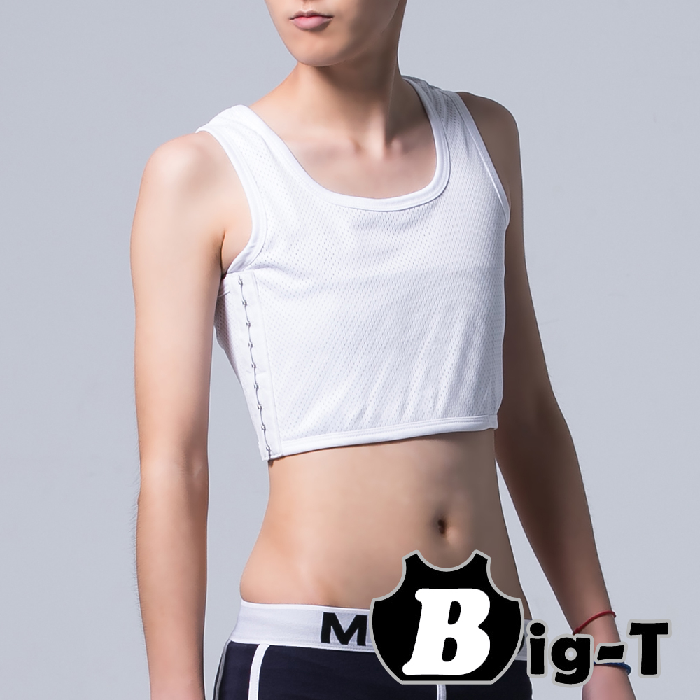 束胸 網布加強束緊半身排扣款(XL-3XL) BIG-T (白色系)