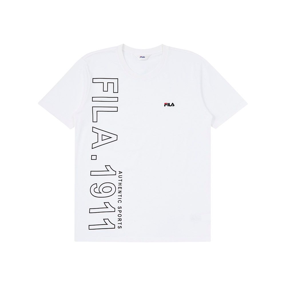 FILA 中性短袖圓領T恤-白色 1TEA-1507-WT