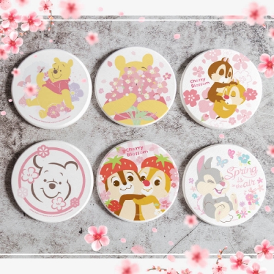收納皇后 Disney迪士尼正版授權-櫻花珪藻土吸水杯墊2入組/矽藻土/矽藻土 SGS檢驗不含石綿 小熊維尼/奇奇蒂蒂/桑普邦妮