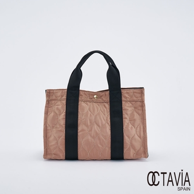 OCTAVIA 8 - 忙碌曲線 四方鋪棉手提肩背二用工作公事包 - 週五粉