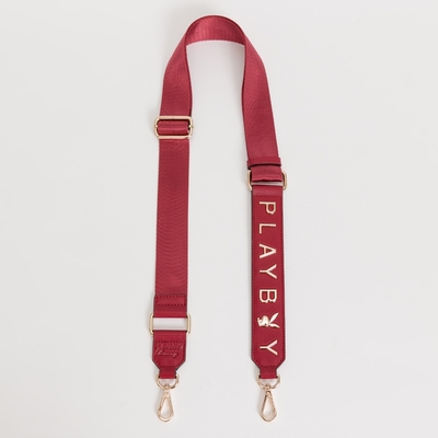 PLAYBOY - 可調節式五金字母寬版背帶 PLAYBOY背帶系列 - 紅色