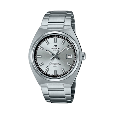 CASIO 卡西歐 EDIFICE 纖薄簡約 藍寶石水晶玻璃 亮銀白 日期顯示窗 EFB-109D-7A_38.5mm