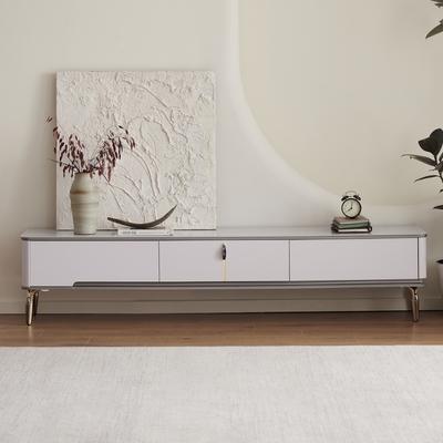 MUNA家居 2323-1型6.6尺玻璃電視櫃 199X39X44cm