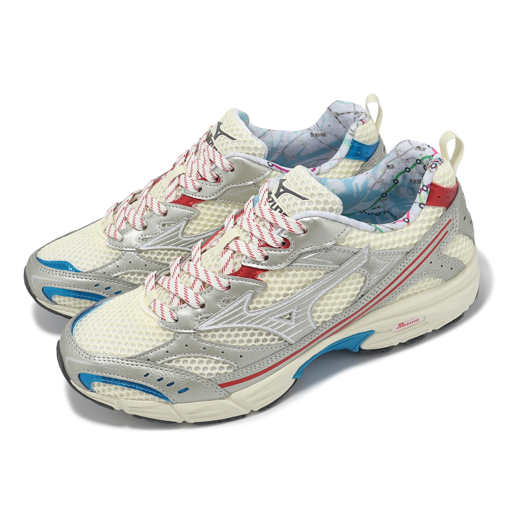 Mizuno 休閒鞋MXR 男鞋米白銀Osaka Pack 拼接緩衝大阪復古跑鞋美津濃