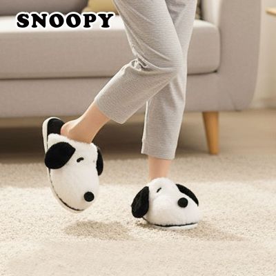 史努比Snoopy 絨毛造型止滑氣墊拖鞋_morino