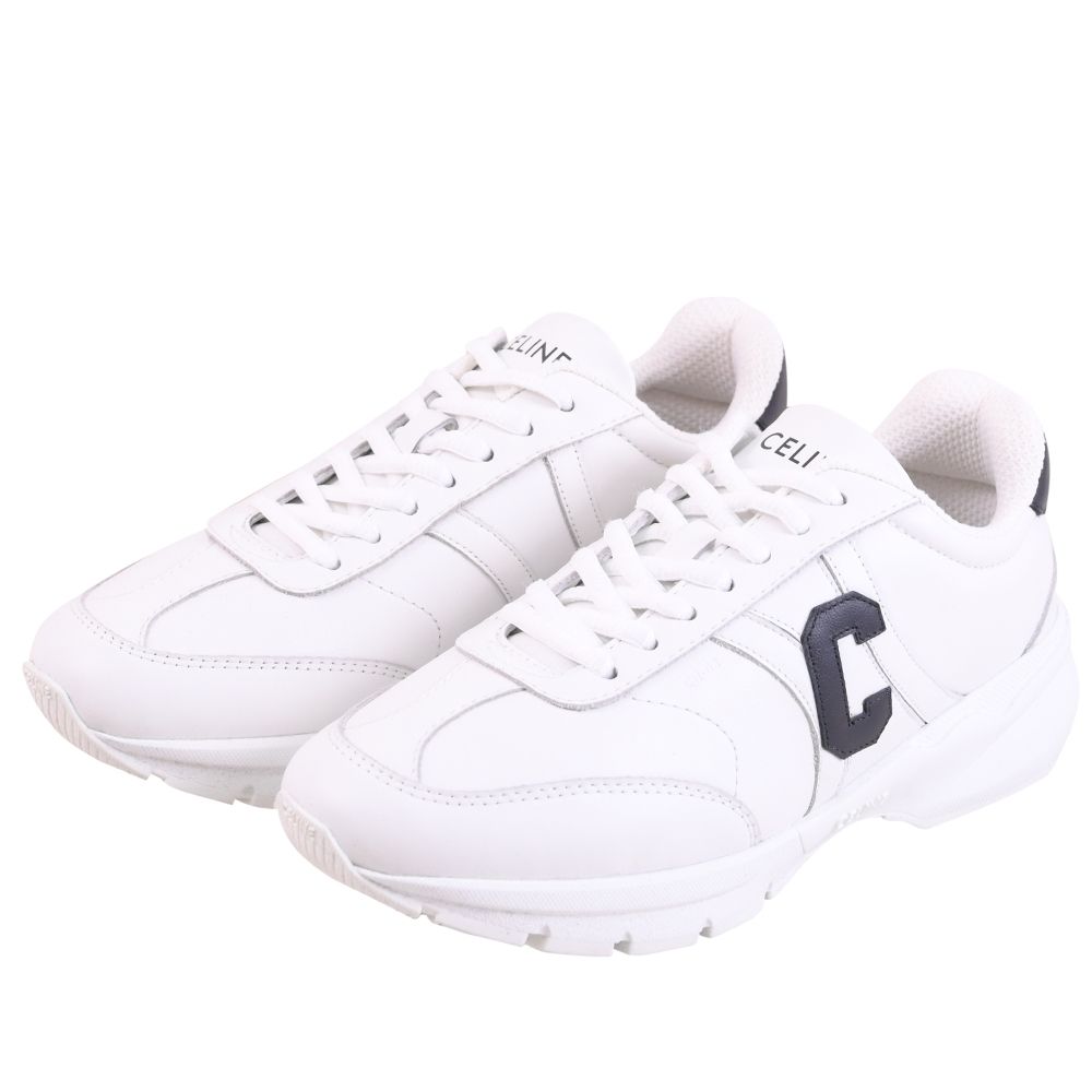 CELINE Runner CR-02 簡約LOGO皮革運動鞋(白)