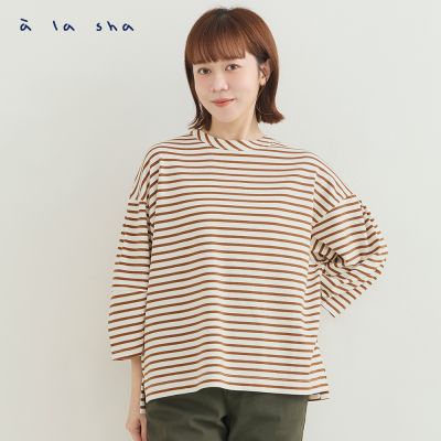 蘋果貓條紋造型袖上衣
