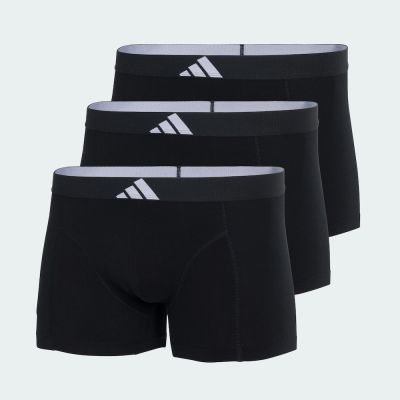 adidas M ACTIVE FLEX COTTON BODY TRUNK 3 PAIRS 男士 彈性貼身內褲三件組-全黑