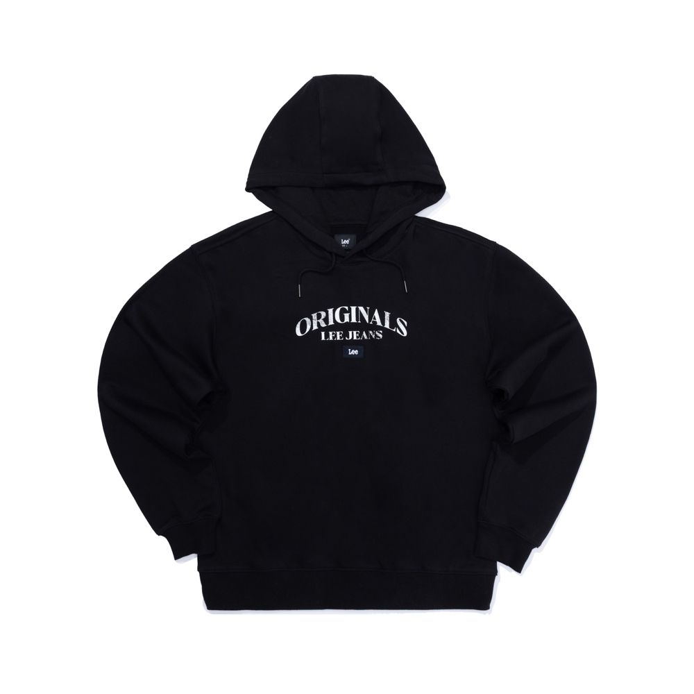 Lee 男款 LEEJEANS印花長袖連帽厚TEE 白/黑色 LB611030K14 LB611030K11 (黑色)
