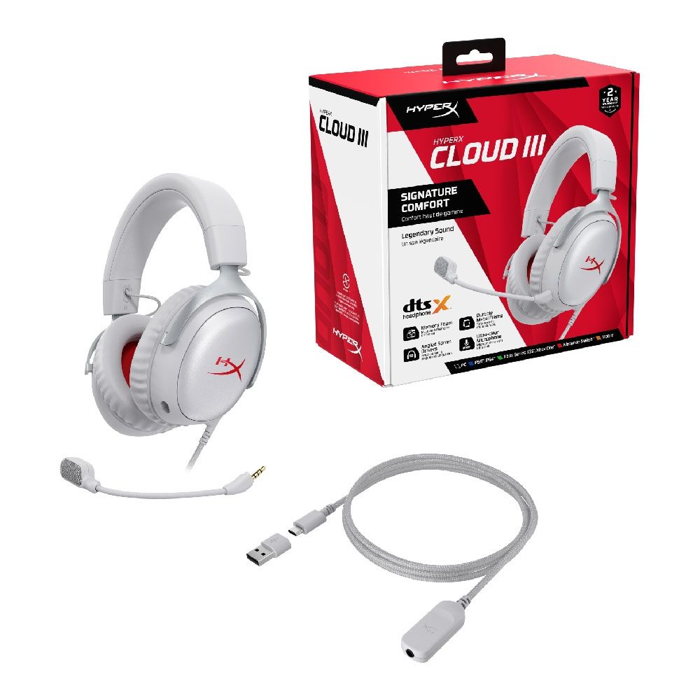 HyperX Cloud III 颶風3有線電競耳機(灰紅色) | 其他品牌| Yahoo購物中心