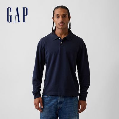 【GAP】寬鬆版PK布Polo衫-海軍藍(907249)