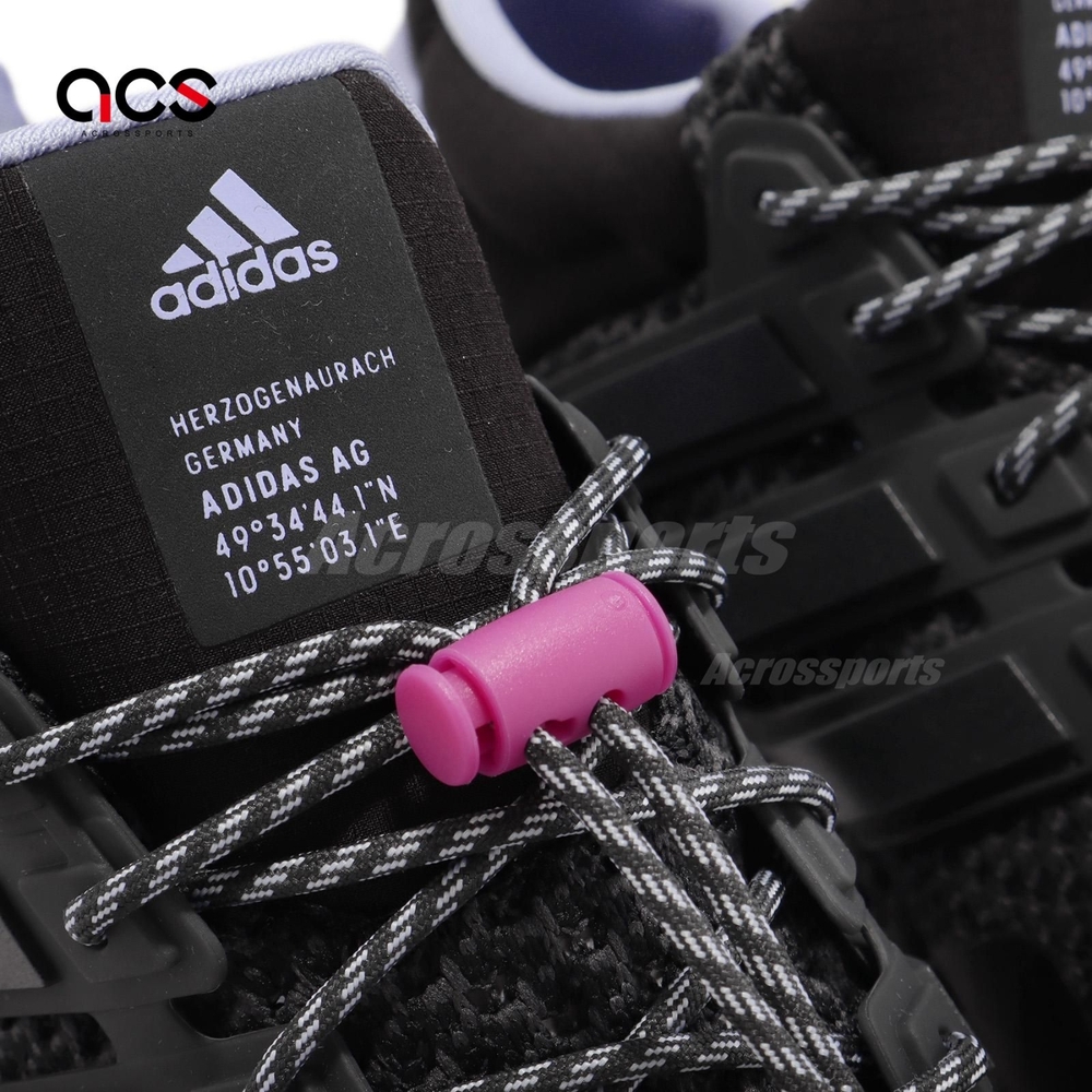 adidas 慢跑鞋Ultraboost 1 W 女鞋黑紫運動鞋緩震抽繩設計馬牌