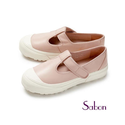 GREEN PINE 全真皮T字瑪莉珍休閒鞋 粉紅色(10322031)