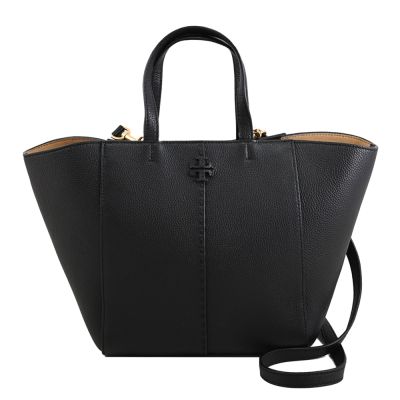 TORY BURCH McGraw Carryall 經典LOGO手提斜背兩用小托特包(黑)