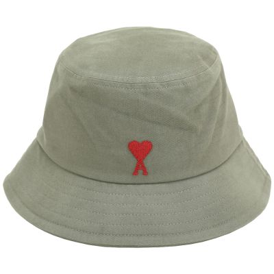 AMI PARIS Red Ami De Coeur 紅心A補丁純棉漁夫帽(軍綠)