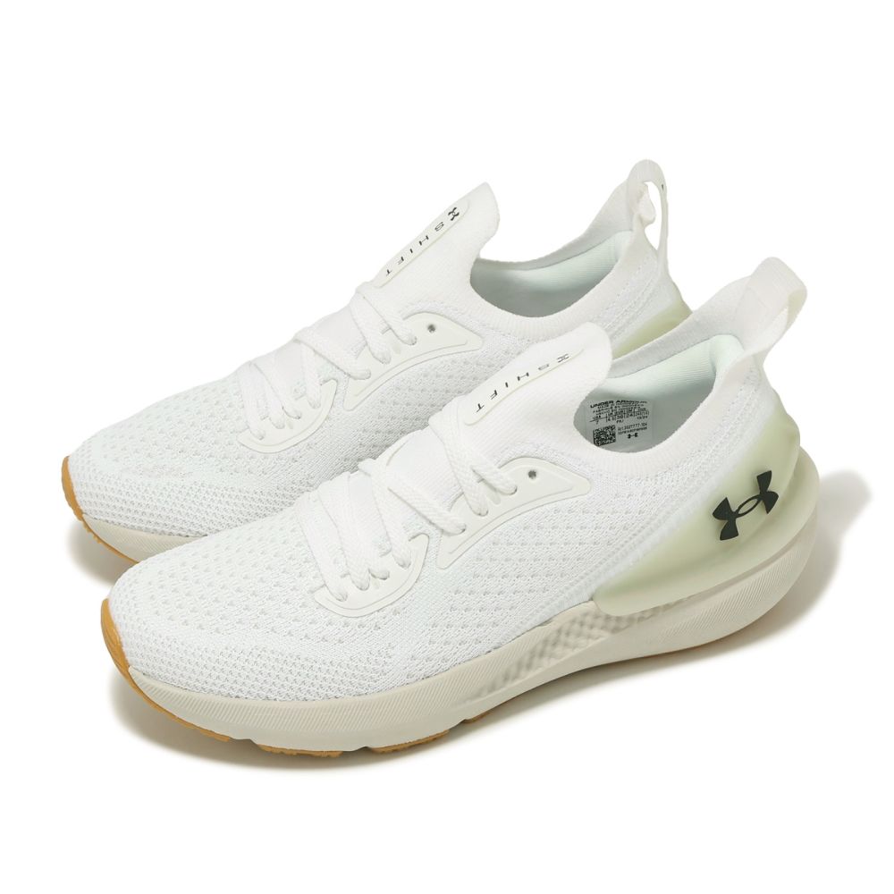 Under Armour 慢跑鞋W Shift 女鞋白黑膠底針織緩衝運動鞋UA 3027777104