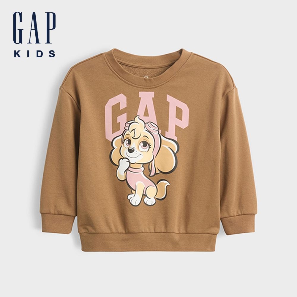 【GAP】Gap × PAW Patrol汪汪隊立大功 嬰幼兒VintageSoft毛圈布大學T-褐色(915005) (褐色)