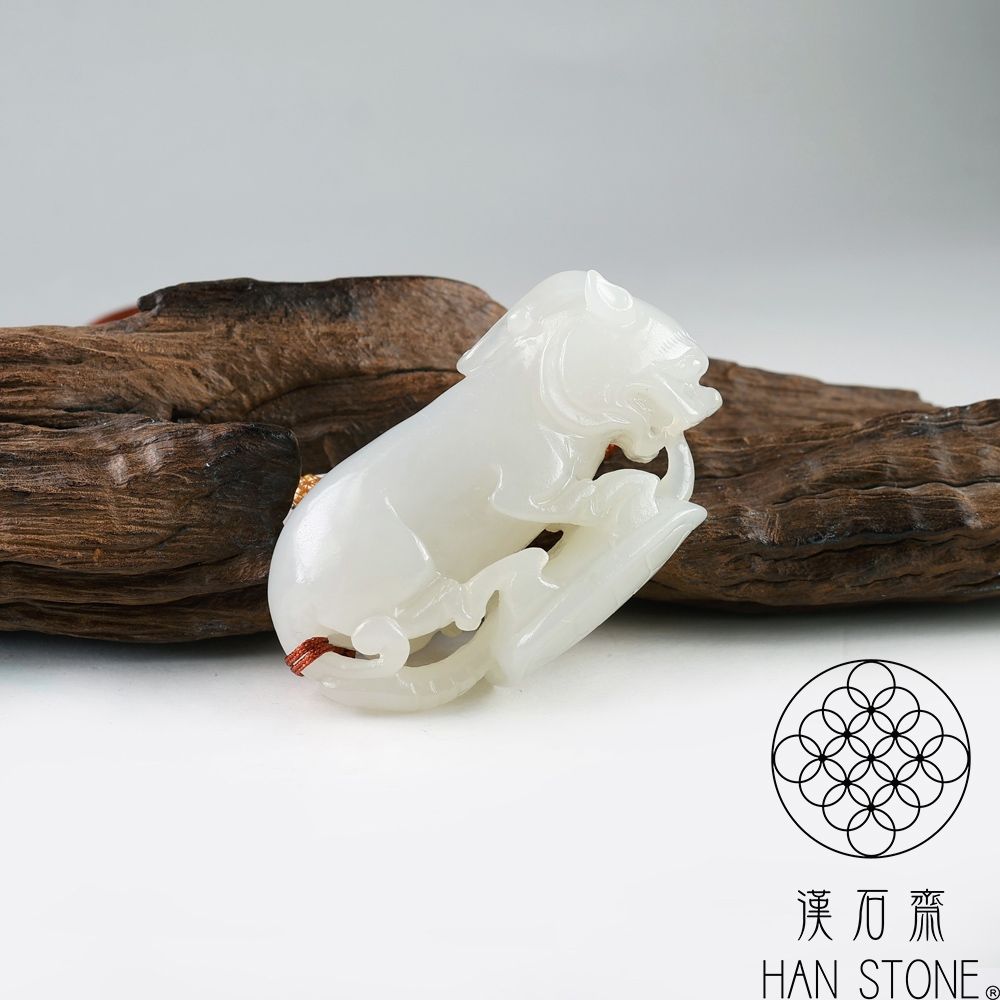 漢石齋】天然和田玉貔貅玄武玉佩小手把件白玉(32*57*22mm) | 漢石齋