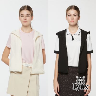 【Lynx Golf】首爾高桿風格！女款泡泡布剪接花草網布連帽背心(二色)