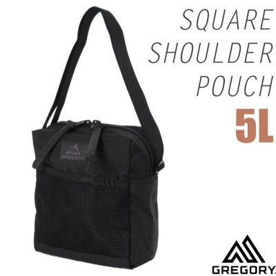 【GREGORY】SQUARE SHOULDER POUCH 斜背包 5L .單肩側背包 155677-A501 輕量黑色子彈