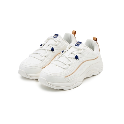 FILA官方直營 RAY WAVE 中性休閒運動鞋-白 4-C635Y-101