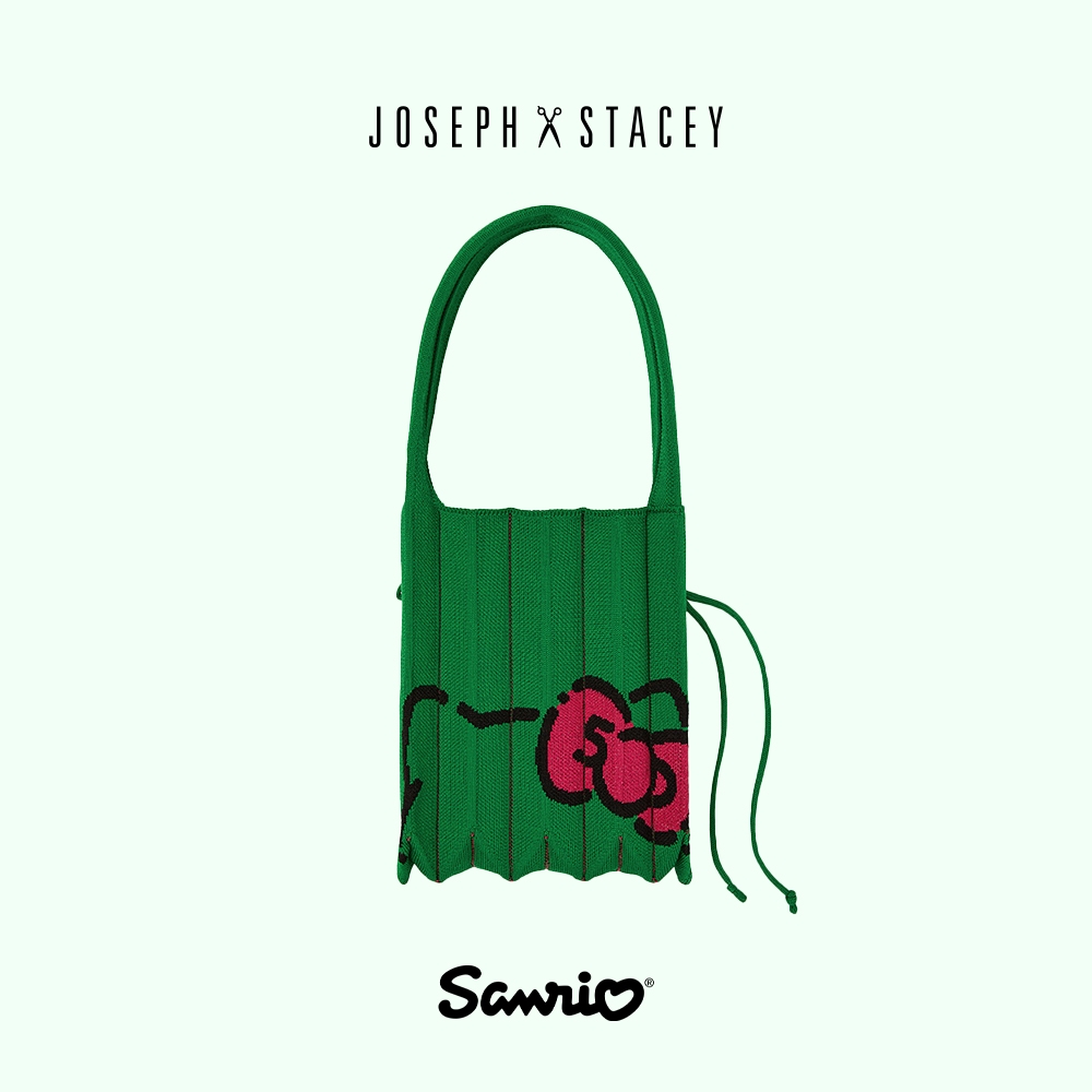 JOSEPH AND STACEY三麗鷗聯名50周年限定針織百褶包-小-凱蒂貓果凍綠