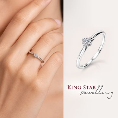 King Star 天然鑽石戒指 經典四爪 (20分視覺效果)