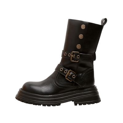 時時樂限定-T2R-真皮拼接短中長筒女靴 增高休閒鞋-多任選