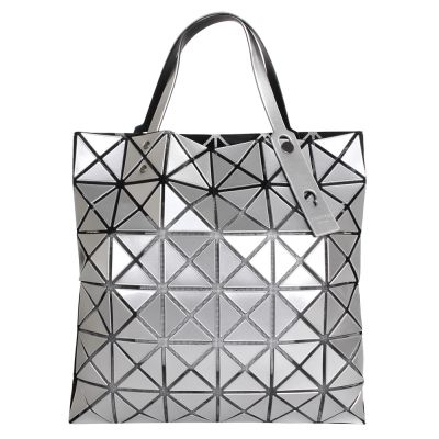 ISSEY MIYAKE  BAOBAO 原色透光幾何方格6x6手提包(亮面銀)
