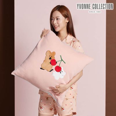 YVONNE 以旺傢飾 DINOTAENG | 櫻桃方形抱枕（60x60公分）-粉橘