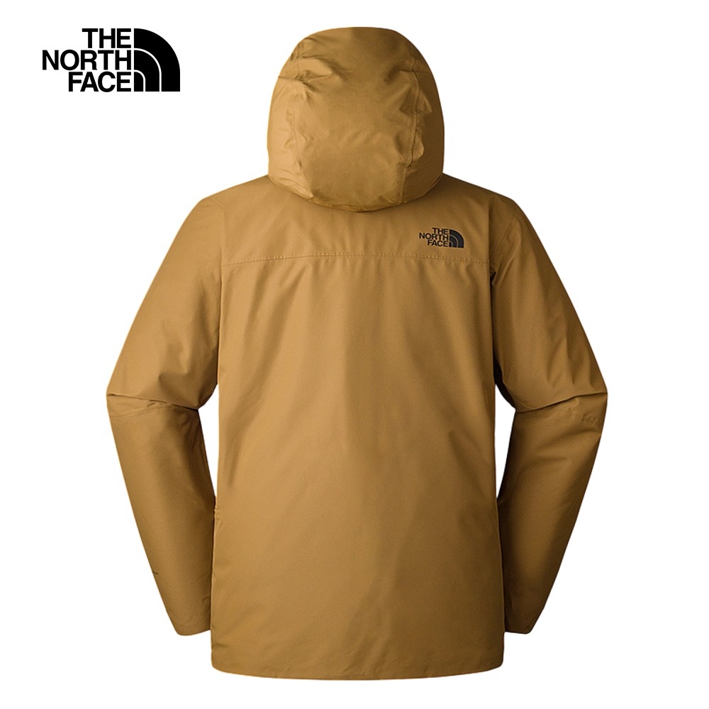The North Face 官方旗艦】北面男款棕色防水透氣保暖連帽三合一外套