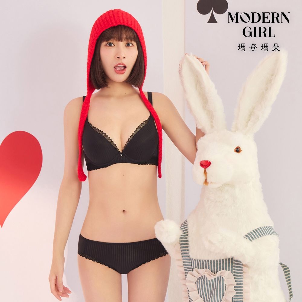 瑪登瑪朵 啵提 集中穩定低腰寬邊三角內褲 M-XL(黑)
