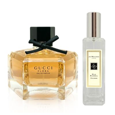 (即期品)【GUCCI 古馳】FLORA 花之舞女性淡香精 75ml +【Jo Malone】藍風鈴香水30ml (效期：2026/7,皆為航空版)