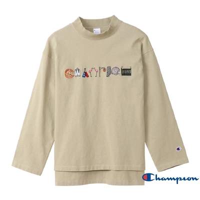 Champion Women刺繡Logo長Tee(卡其色)