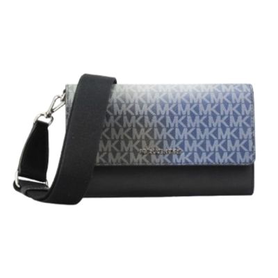 Michael Kors JET SET ITEM新款漸層LOGO拉鍊皮夾/斜背包35F5STTC3Y(藍)