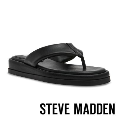 STEVE MADDEN-澎澎帶厚底夾腳涼拖鞋BELLA-黑色