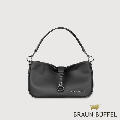 【BRAUN BUFFEL 德國小金牛】台灣總代理 馬克西 肩包-黑色/BF847-26-BK