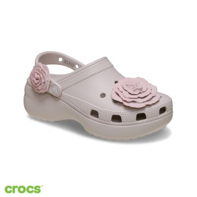 Crocs 卡駱馳 (女鞋) 經典雲朵疊影玫瑰克駱格 -可可米-214026-2PL