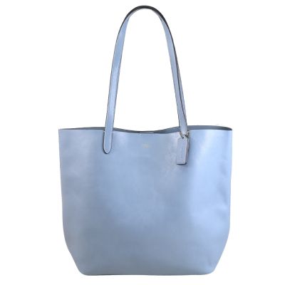 COACH MANHATTAN 新款燙金LOGO軟皮革肩背/托特包(淺藍)