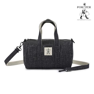 PORTER INTERNATIONAL - 自由丹寧NIMES手提包 (M) - 黑