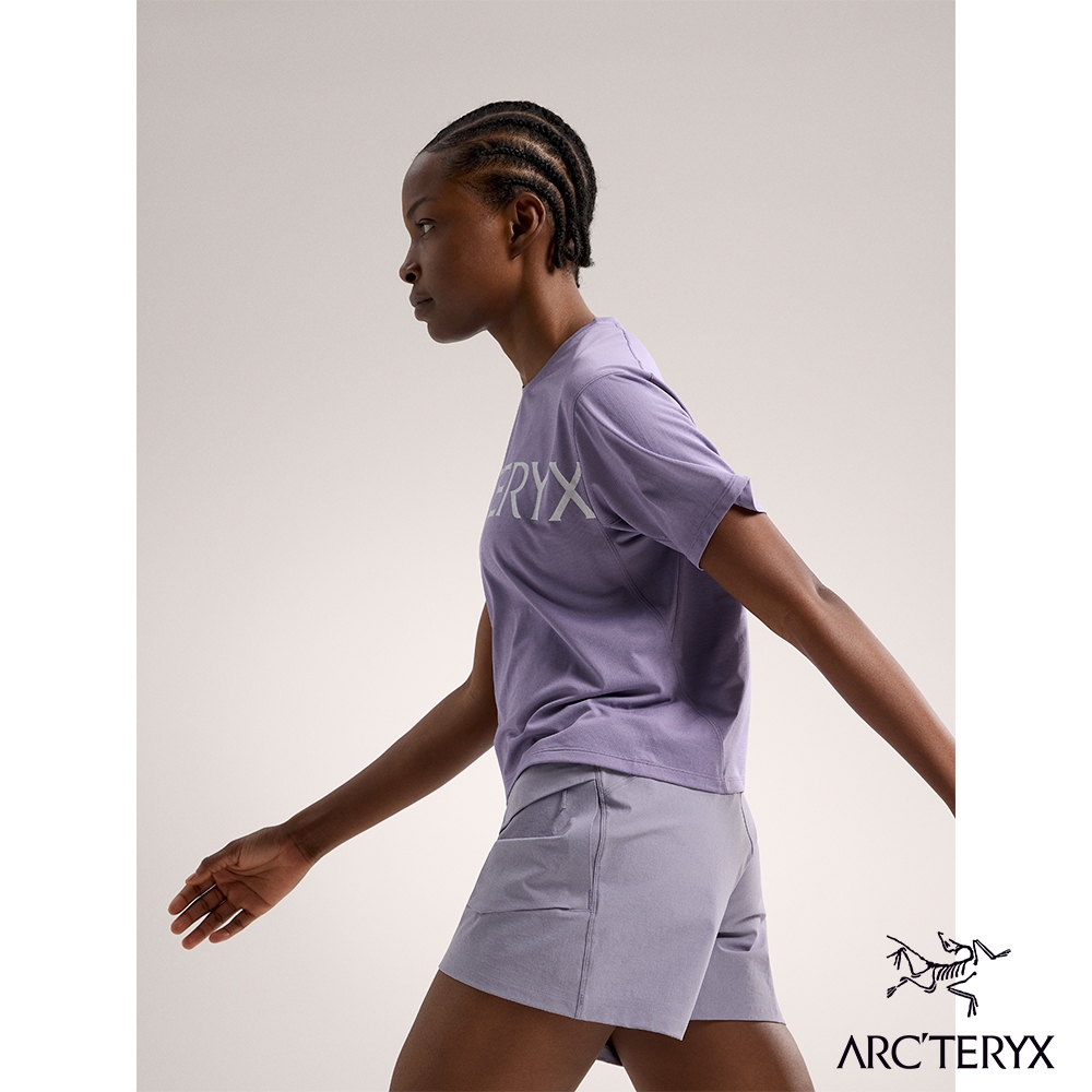 Arcteryx 始祖鳥官方直營】女Taema Crop Word 快乾短袖圓領衫藍香雜紫