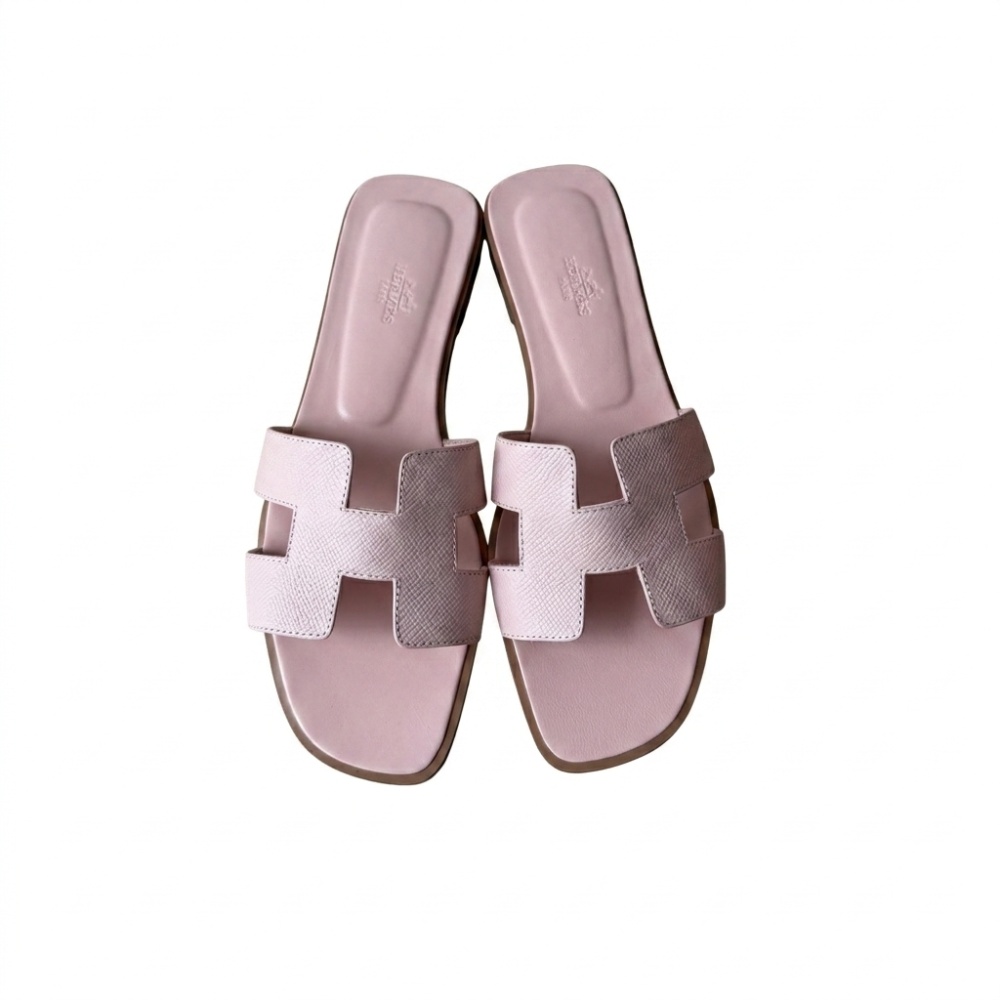 愛馬仕HERMES Oran sandal 平底拖鞋(粉色/39.5)