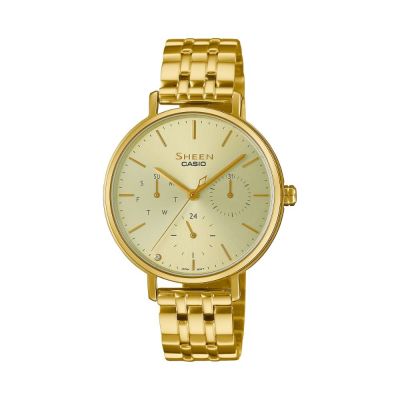 CASIO 卡西歐 SHEEN 簡約 三針三眼 藍寶石水晶玻璃 SHE-4541G-9A 34mm