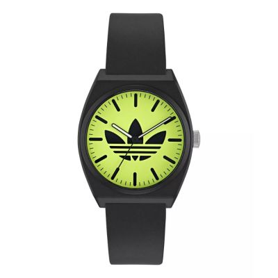 ADIDAS 愛迪達 Project Two 樹脂錶帶_AOST25549_黑X螢光黃_38mm