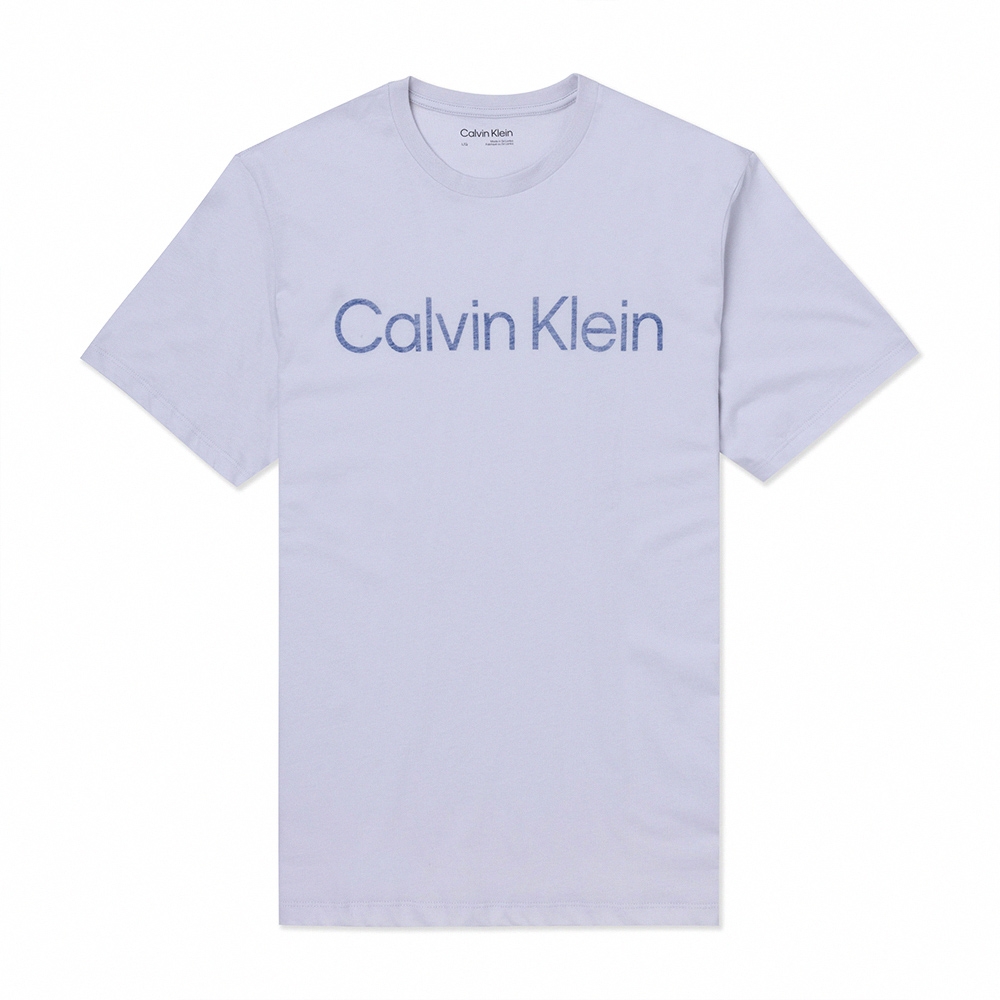 Calvin Klein CK 熱銷印刷文字圖案短袖T恤-淺灰色