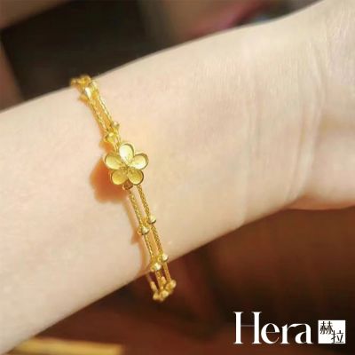 【HERA 赫拉】沙金梅花雙層手鍊 H115050803(沙金 梅花 雙層 手鍊)