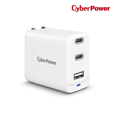 Cyberpower GaN 72W Type-C/USB 三孔 動態電源 快速充電器TR11U2C72W-TW