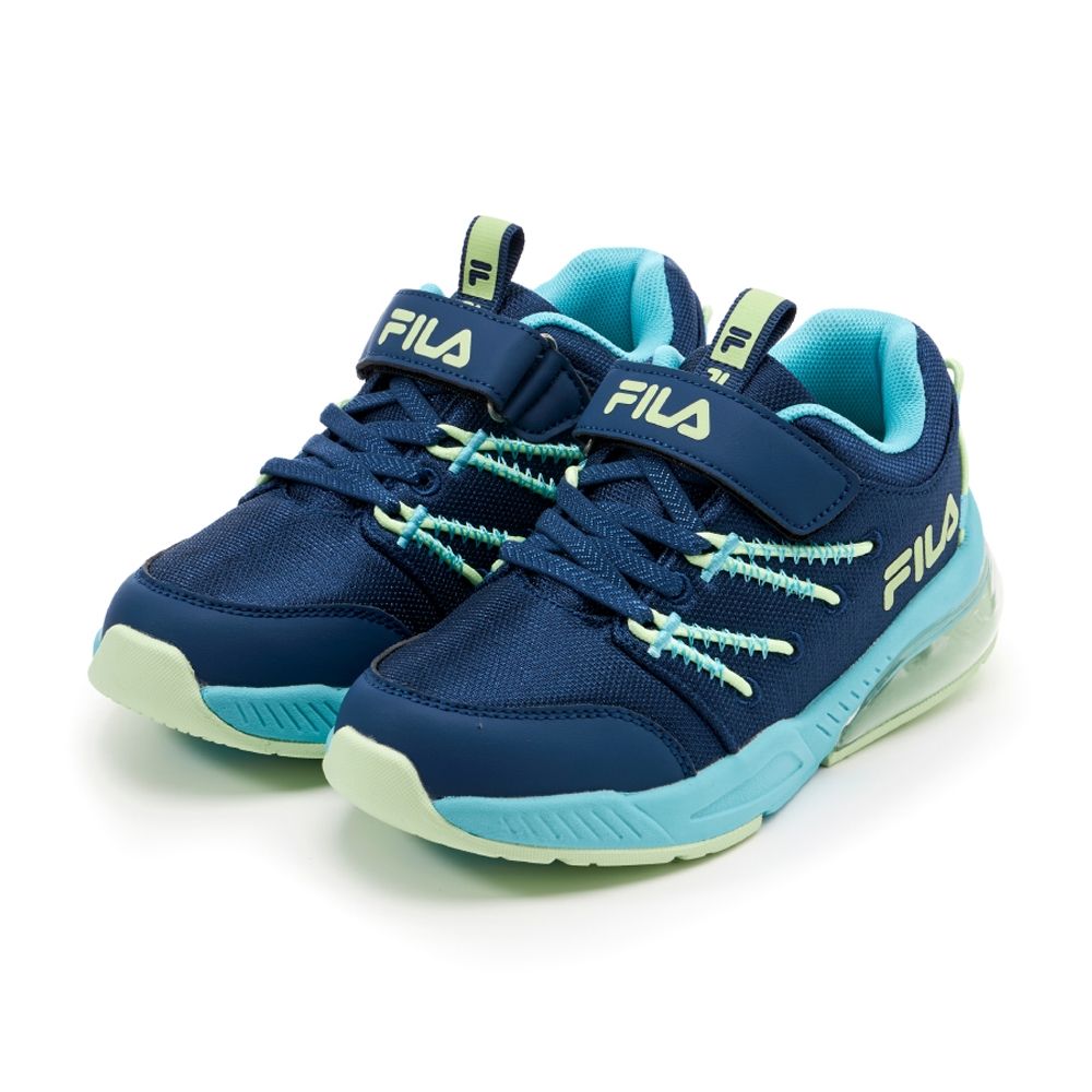 FILA KIDS 大童氣墊慢跑運動鞋-藍 3-J809Z-366