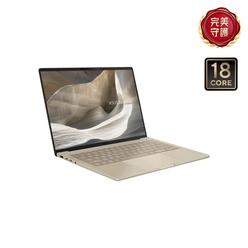 ASUS UX3407QA 14吋筆電 (Snapdragon X  X1 26 100/16GB/512GB SSD/沙暮金/Zenbook A14)